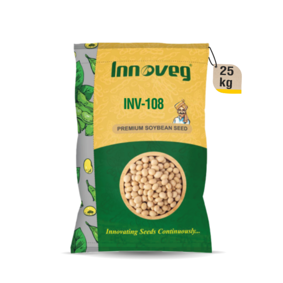 INNOVEG-108 Soybean Seeds | उच्च उत्पादन वाली भरोसेमंद सोयाबीन वैरायटी | मजबूत पौधा, अधिक फलियां और बेहतर उत्पादन